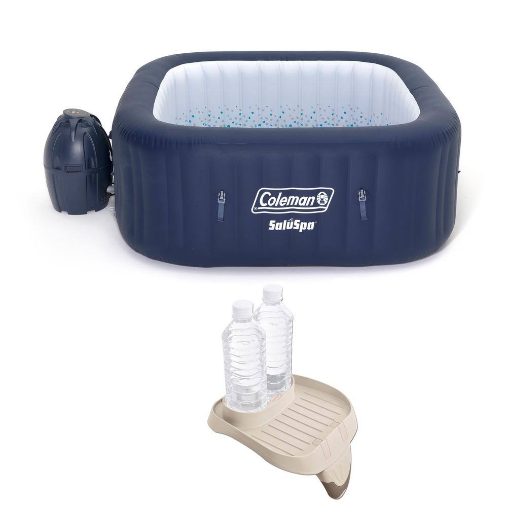 Coleman 90454E-BW + 28500E SaluSpa 4-Person Inflatable Hot Tub with Intex PureSpa Attachable Cup Holder and Tray