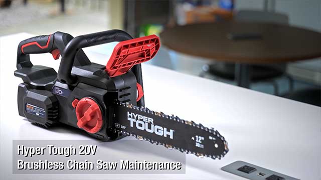 Hyper Tough 20V 4.0Ah Battery Powered 12″ Brushless Chainsaw. HT22-401-03-03