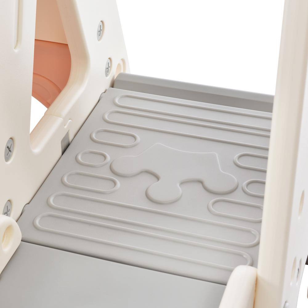 TIRAMISUBEST PPXY300099AAH Light Pink 5-in-1 Toddler Freestanding Climber Playset