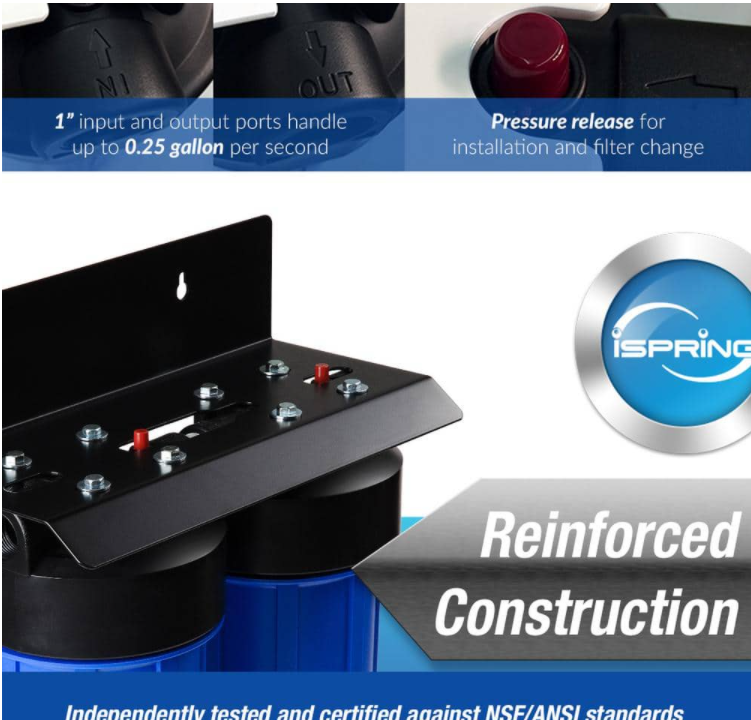 ISPRING 2-Stage Whole House Water Filtration System with 4.5 in. x 10 in