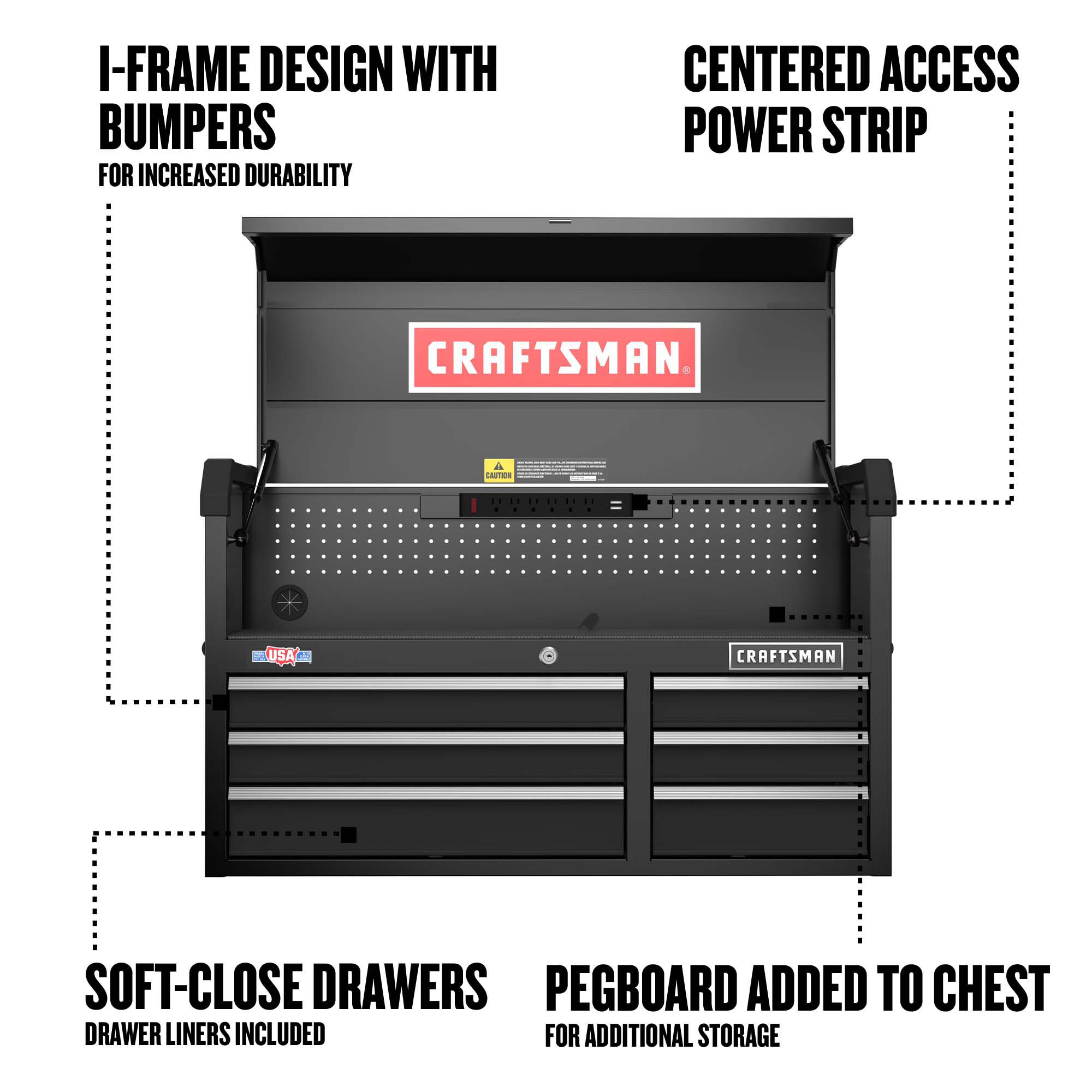 CRAFTSMAN 2000 Series 40.5-in W x 24.7-in H 6-Drawer Steel Tool Chest (Black)