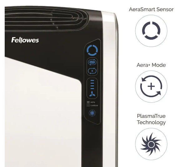 Fellowes AeraMax DX95 True HEPA Large Room Air Purifier 600 sq. ft. for Allergies