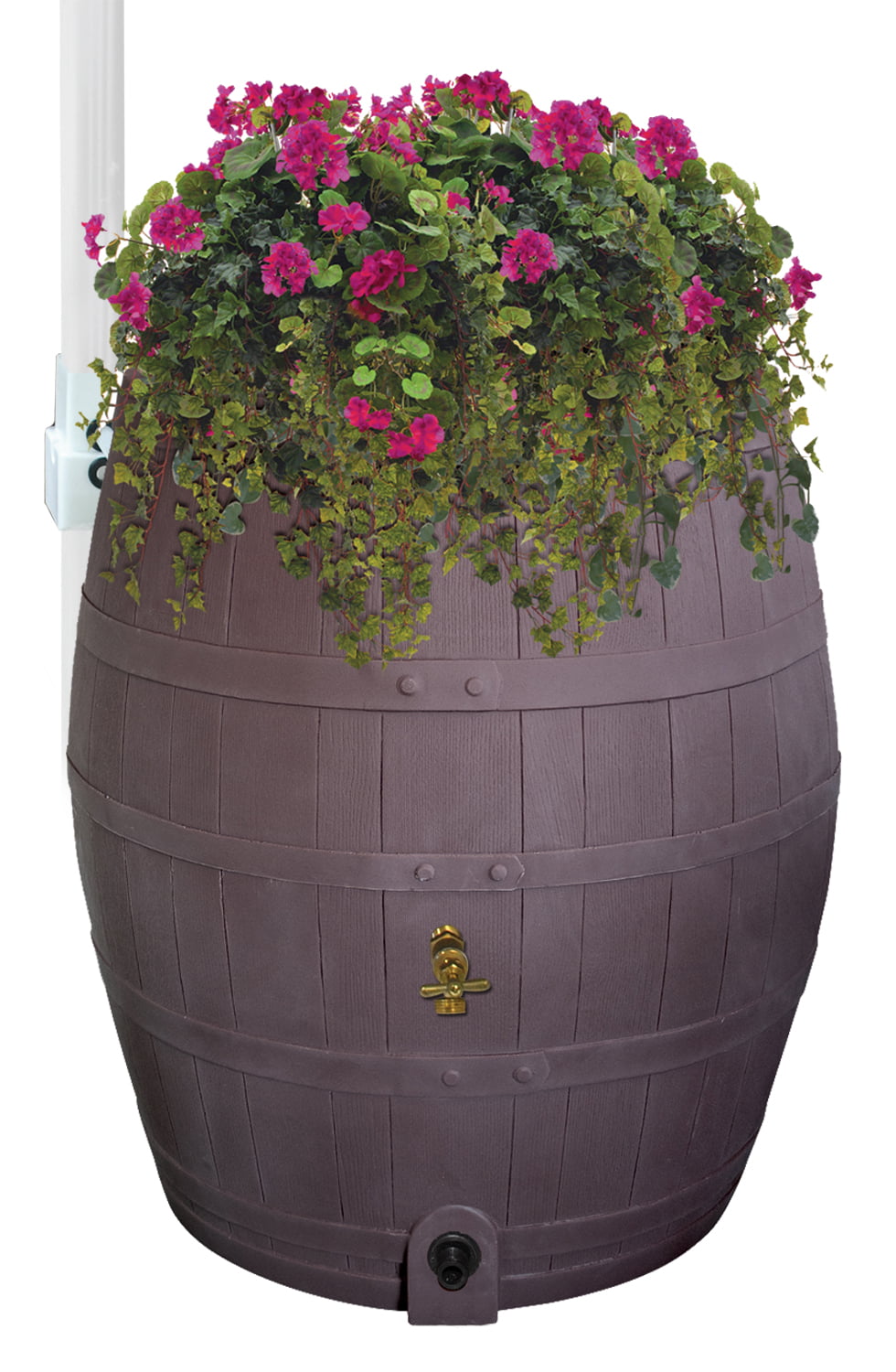 Rescue 50 Gallon Whiskey Rain Barrel – Brown