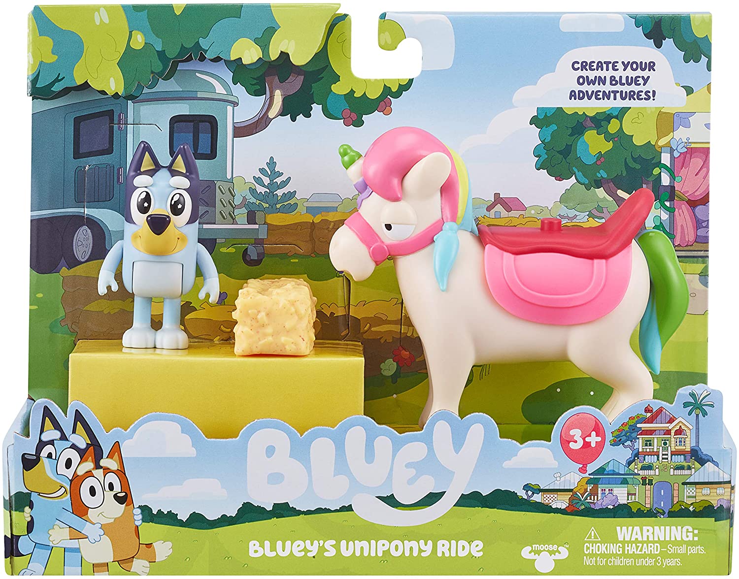 Bluey Vehicle and Figure Pack. 2.5-3″ Articulated Figures - Unipony (13050)