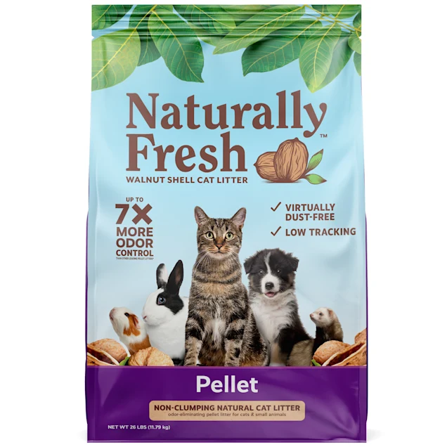 Naturally Fresh Pellet Formula Unscented Non-clumping Walnut Cat Litter. 10 Ibs – 26 lbs.