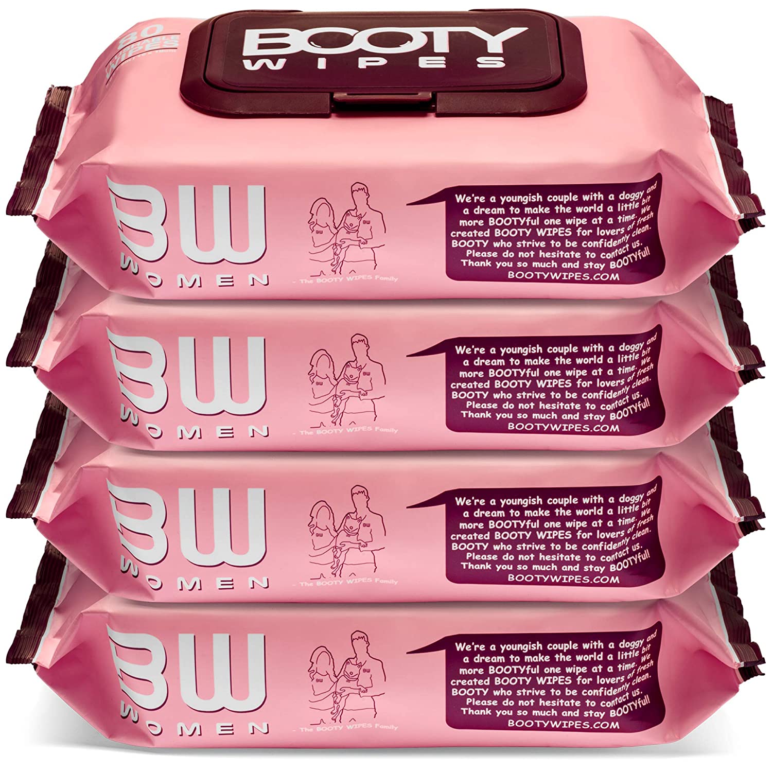 BOOTY WIPES for Women - 320 Flushable Wet Wipes. Feminine Wipes