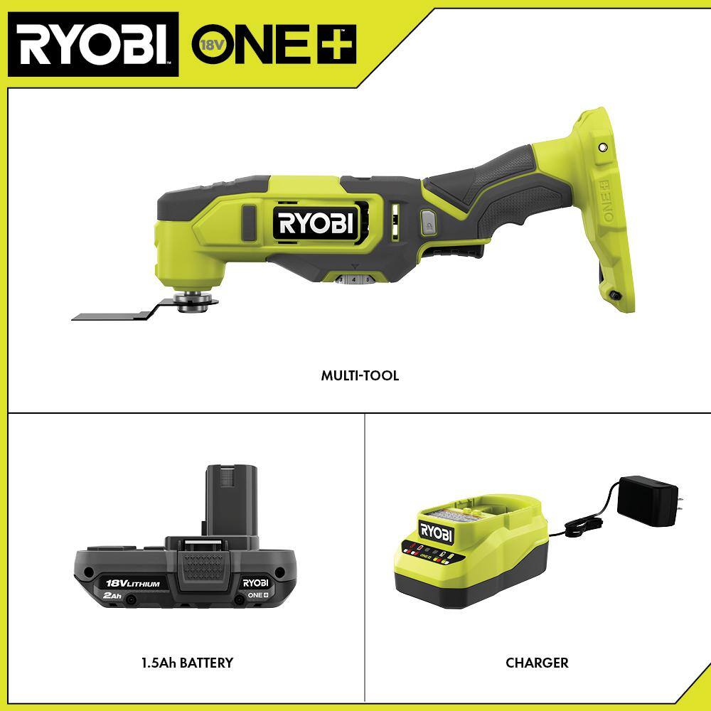 RYOBI PCL430K1 ONE+ 18V Cordless Multi-Tool Kit with 2.0 Ah Battery and Charger