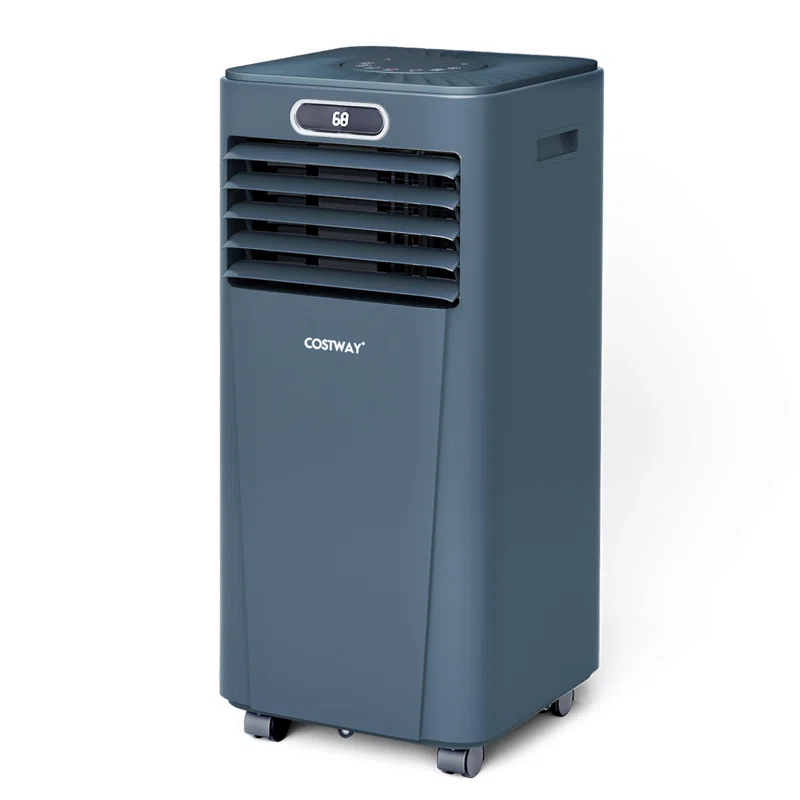 Costway FP10119US-DB 8000 BTU (ASHRAE) Portable Air Conditioner with Remote Control 3-in-1 Air Cooler with Drying in Dark Blue