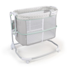 Ingenuity Dream & Grow Bedside Baby Bassinet 2-Mode Crib 0-12 Months. Adjustable Height - Tesse (Green)