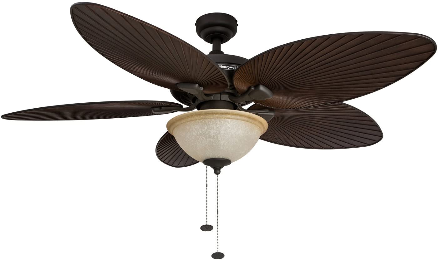Honeywell  Palm Island 52-in Bronze LED Indoor/Outdoor Ceiling Fan with Light (5-Blade)