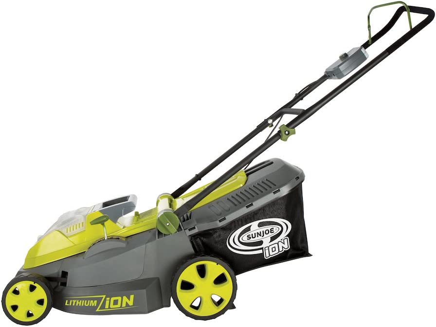 Sun Joe iON16LM 40-Volt 16-Inch Brushless Cordless Lawn Mower. Kit (w/4.0-Ah Battery + Quick Charger)