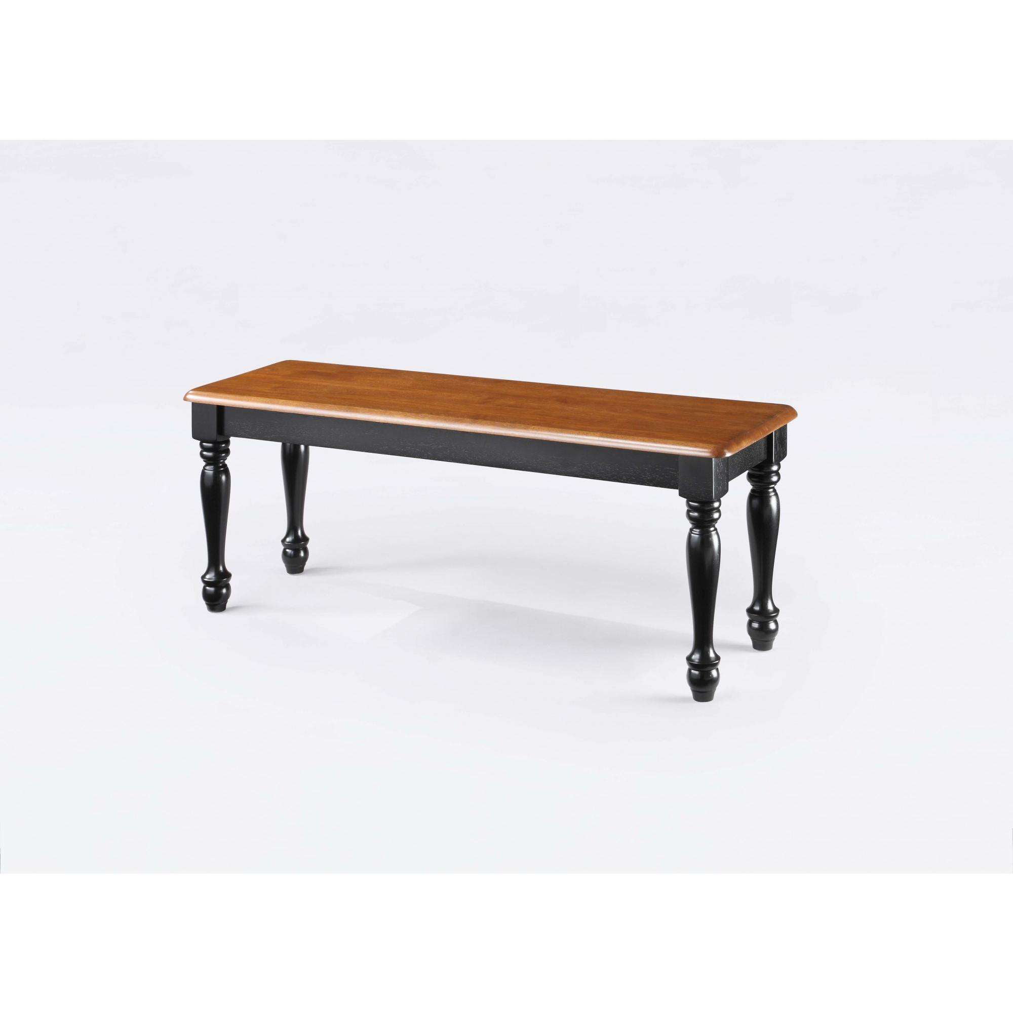 Better Homes & Gardens Autumn Lane Farmhouse Solid Wood Dining Bench. Black and Natural Finish