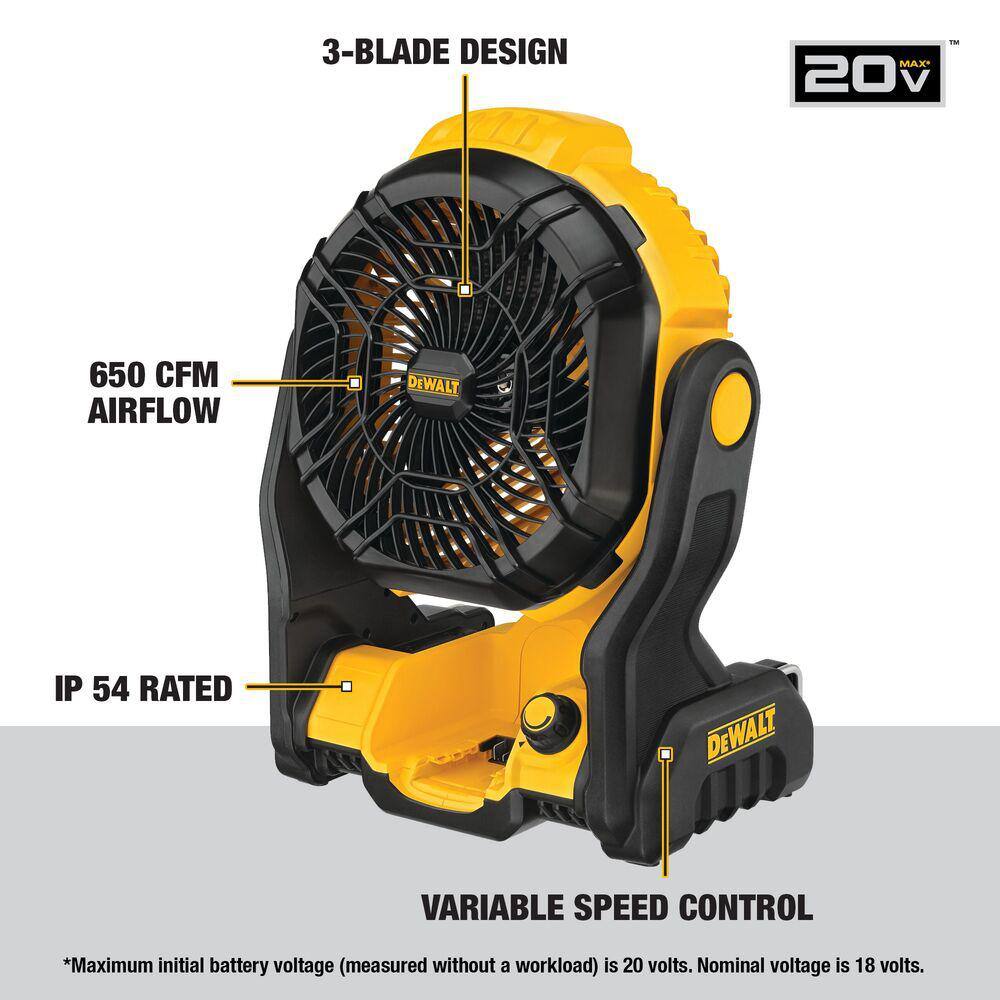 DEWALT DCE512B 20V MAX Jobsite Fan (Tool Only)