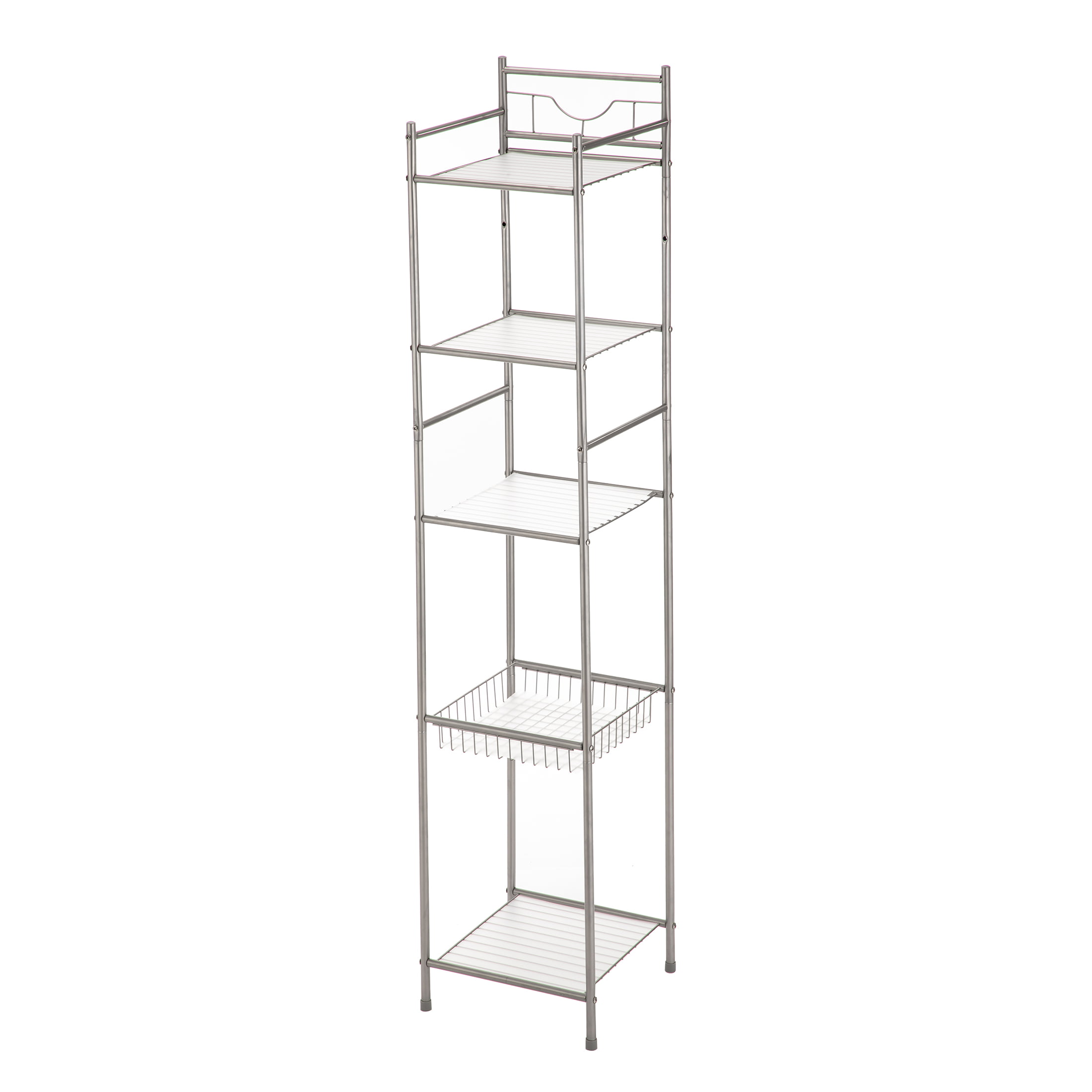Mainstays 5 Shelf Steel Bath Shelves. Satin Nickel Finish