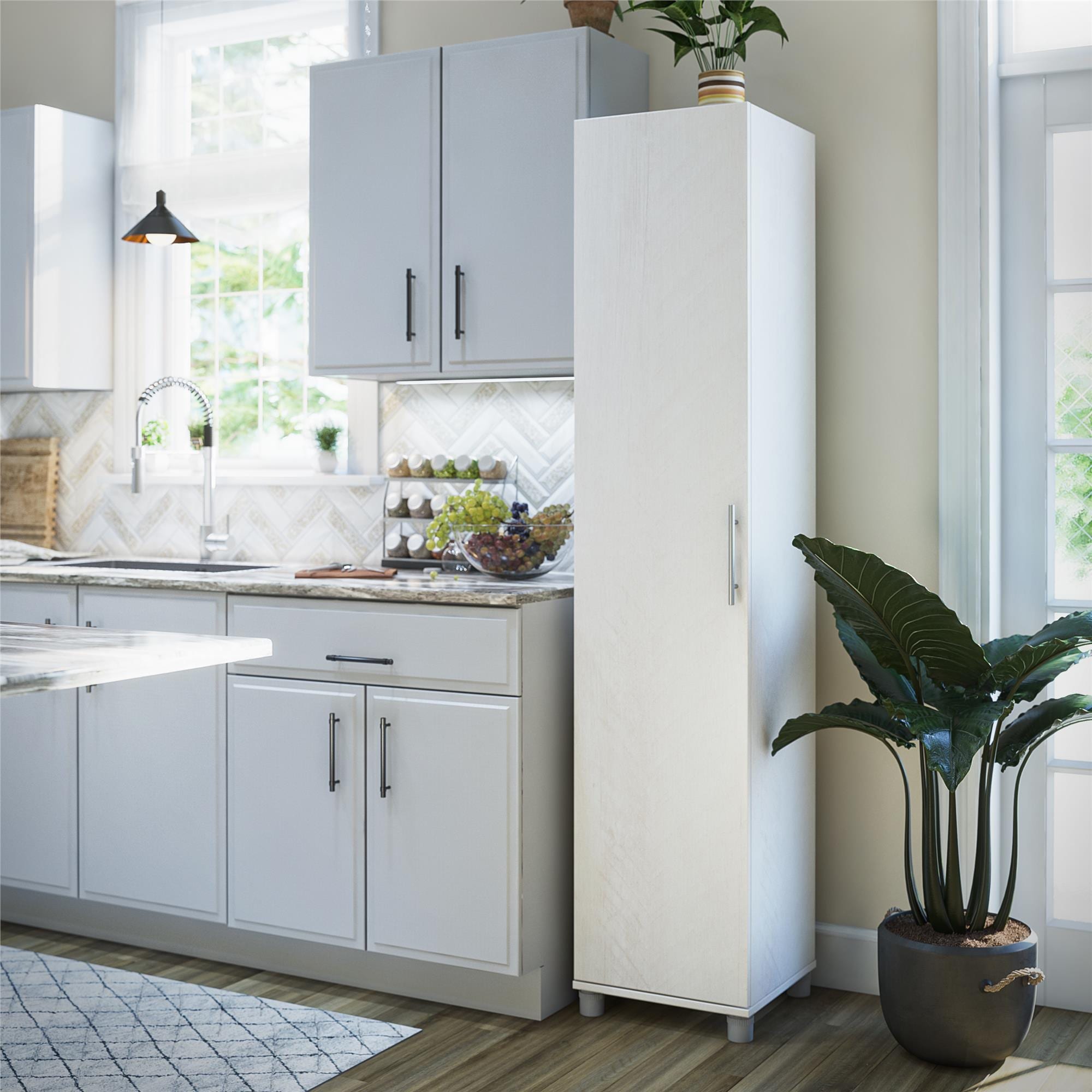 Ameriwood Home Camberly 15.7-in W x 74.3-in H Wood Composite Ivory Oak/Magnolia Oak Freestanding Utility Storage Cabinet