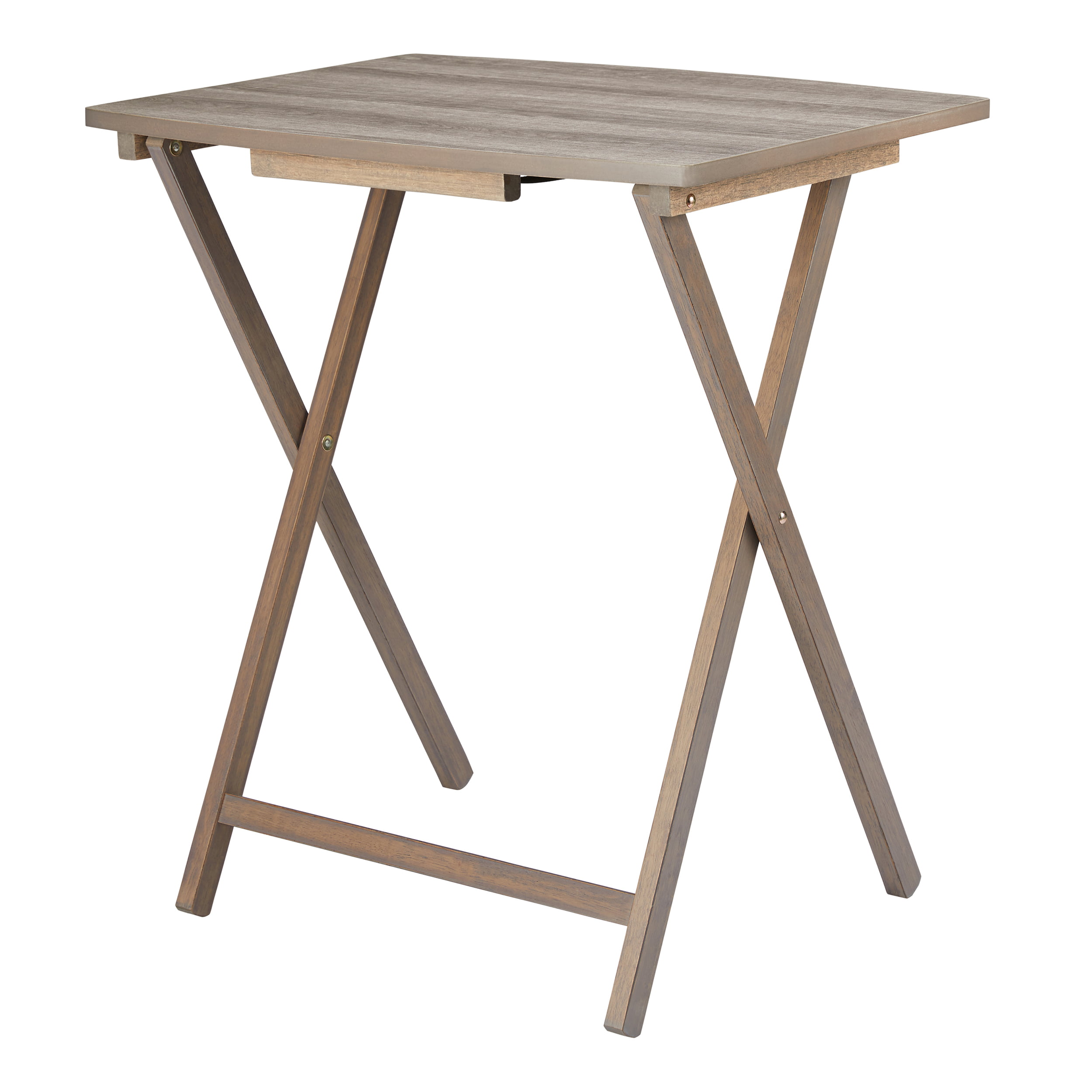 Mainstays 5pc XL Oversized Tray Table Set. Rustic Grey