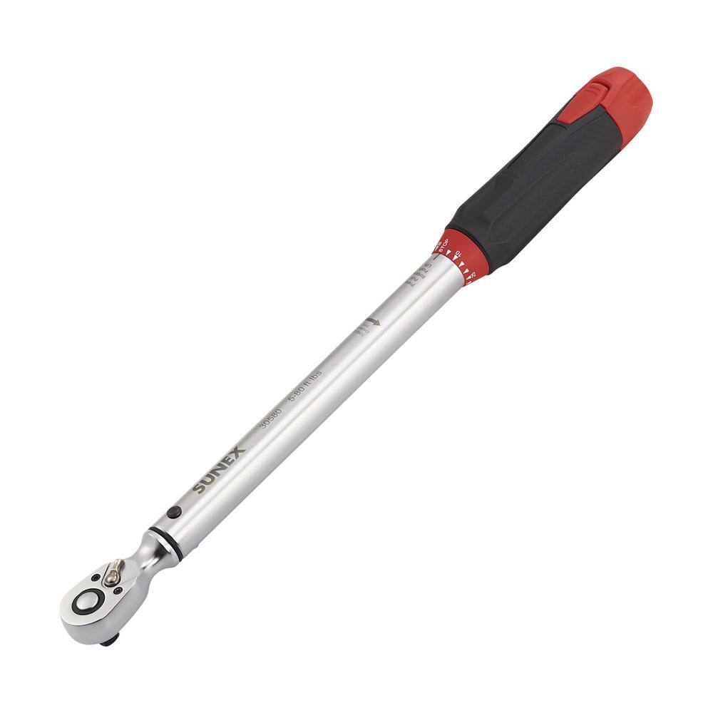 SUNEX TOOLS 30580 3/8 in. Drive 5 ft./lbs. to 80 ft./lbs. Indexing Torque Wrench