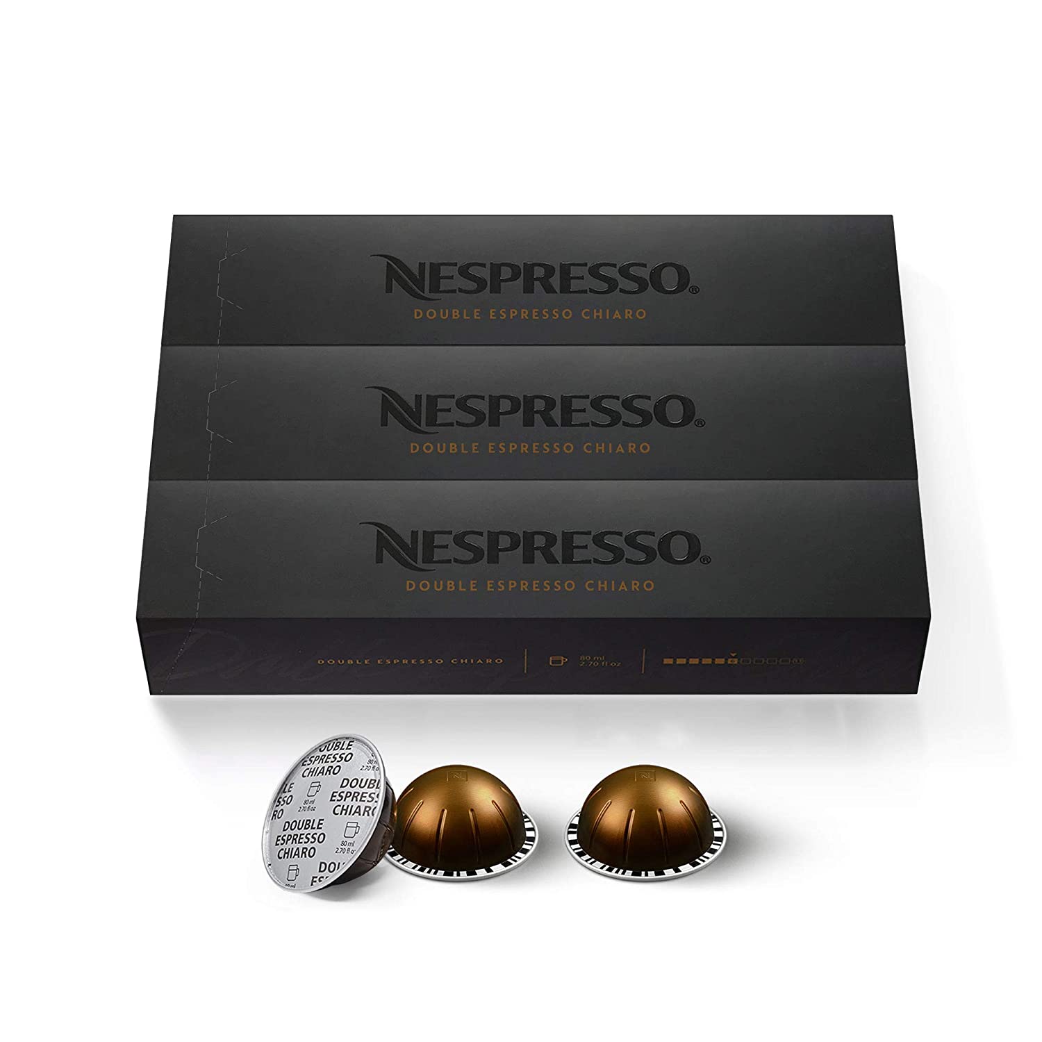 Nespresso Capsules VertuoLine. Double Espresso Chiaro. 30 Count