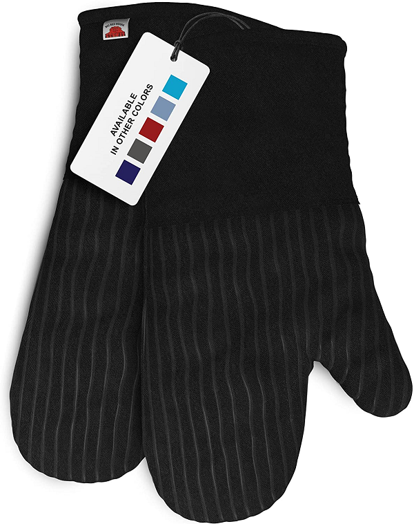 BIG RED HOUSE Oven Mitts. with The Heat Resistance of Silicone  Black
