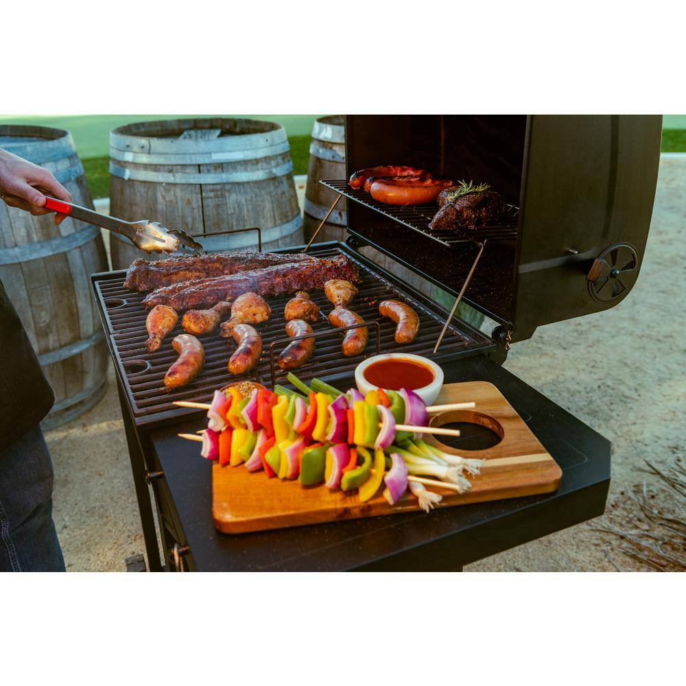 Nexgrill 810-0047 Cart-Style Charcoal Grill in Black with Side Shelf