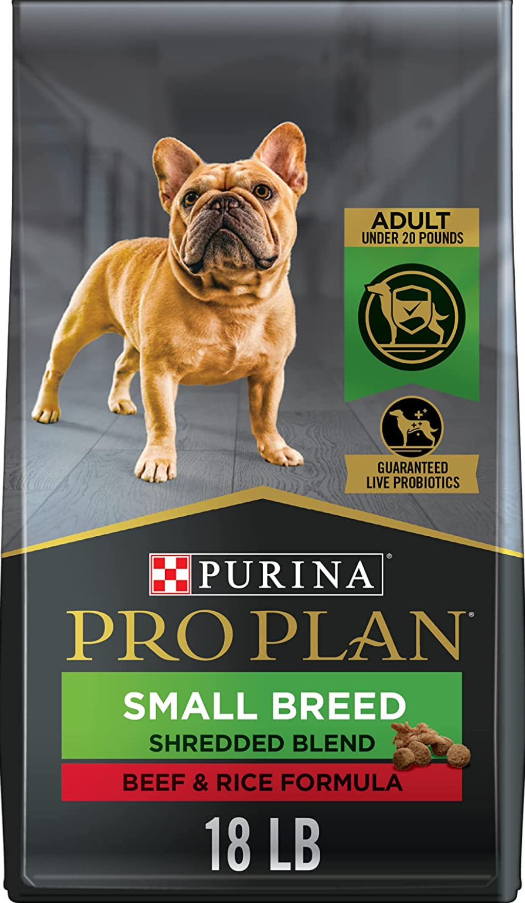Purina Pro Plan Specialized Shredded Blend Beef & Rice Formula High Protein Small Breed Dry Dog Food 18 lb. Bag