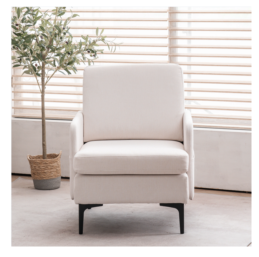 DISCOUNTTODAY FCH Lounge Chair. Comfy Single Sofa Accent Chair for Bedroom Living Room Guestroom. Beige