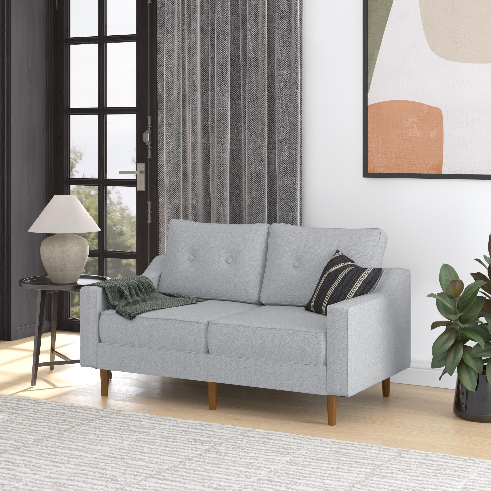 DHP Flex Zion Modular 2-Seater Loveseat Sofa. Gray Linen