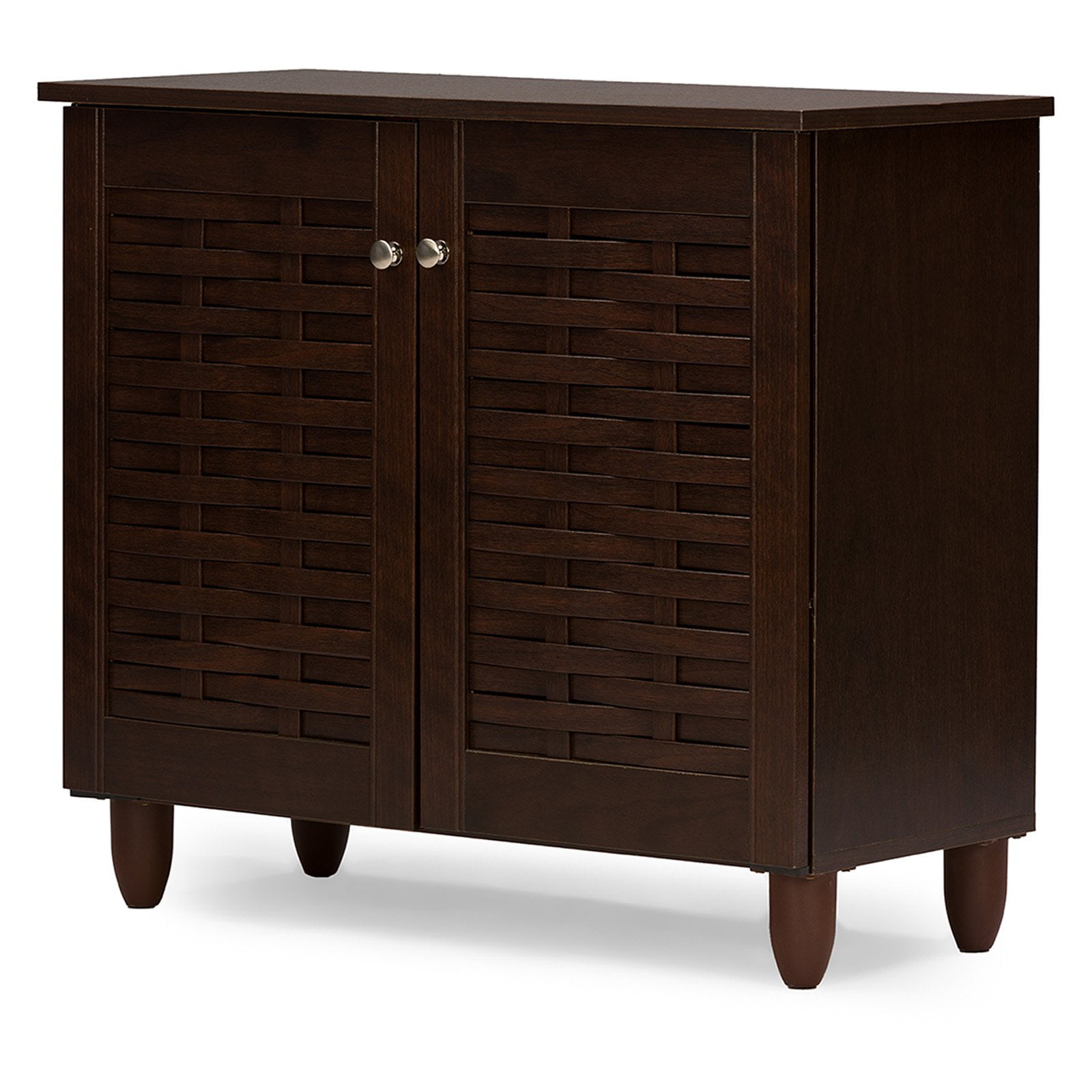 Baxton Studio Winda 2 Door Entryway Shoes Storage Cabinet. Brown