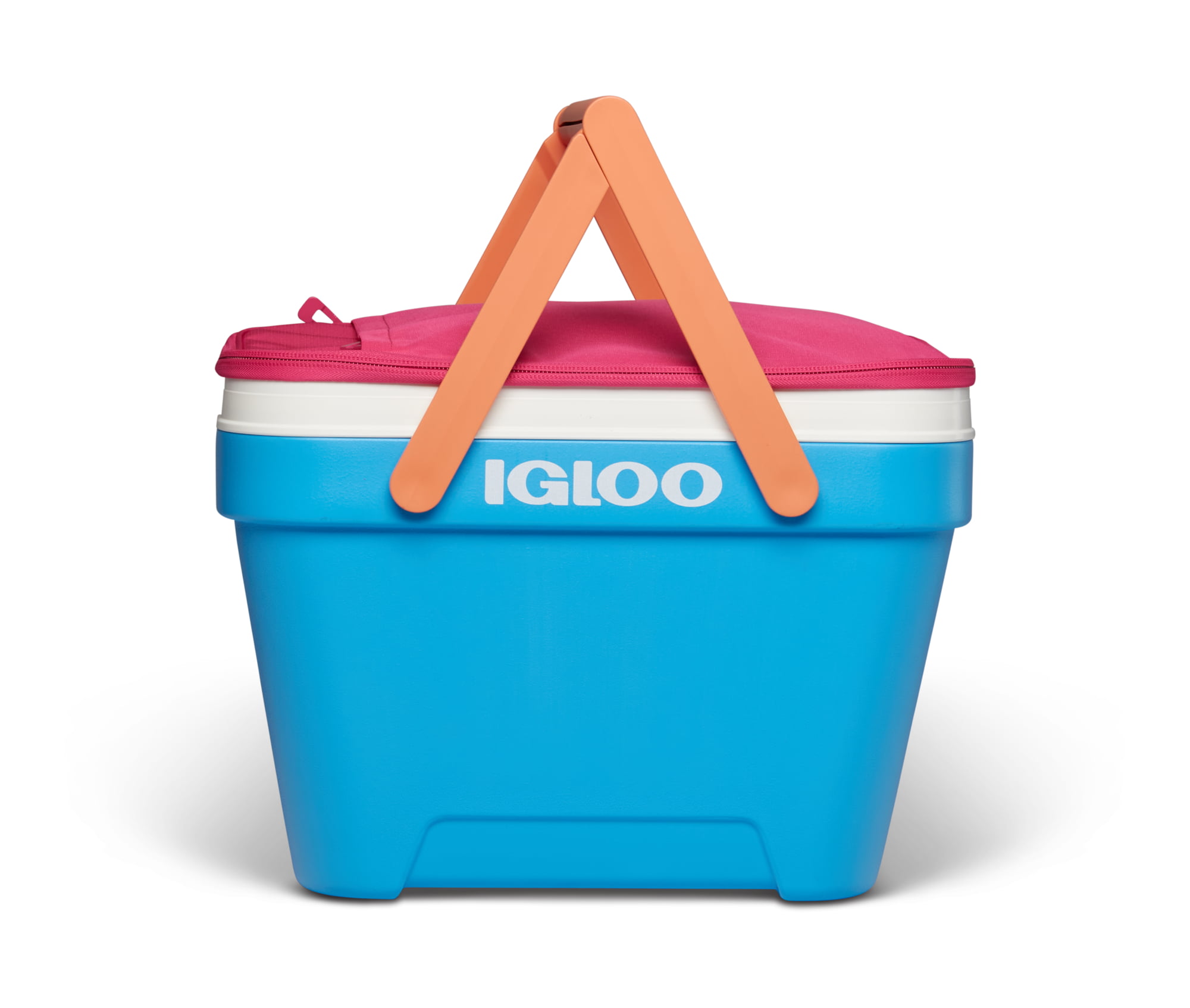 Igloo 25 qt. Picnic Basket Cooler. Pink and Blue