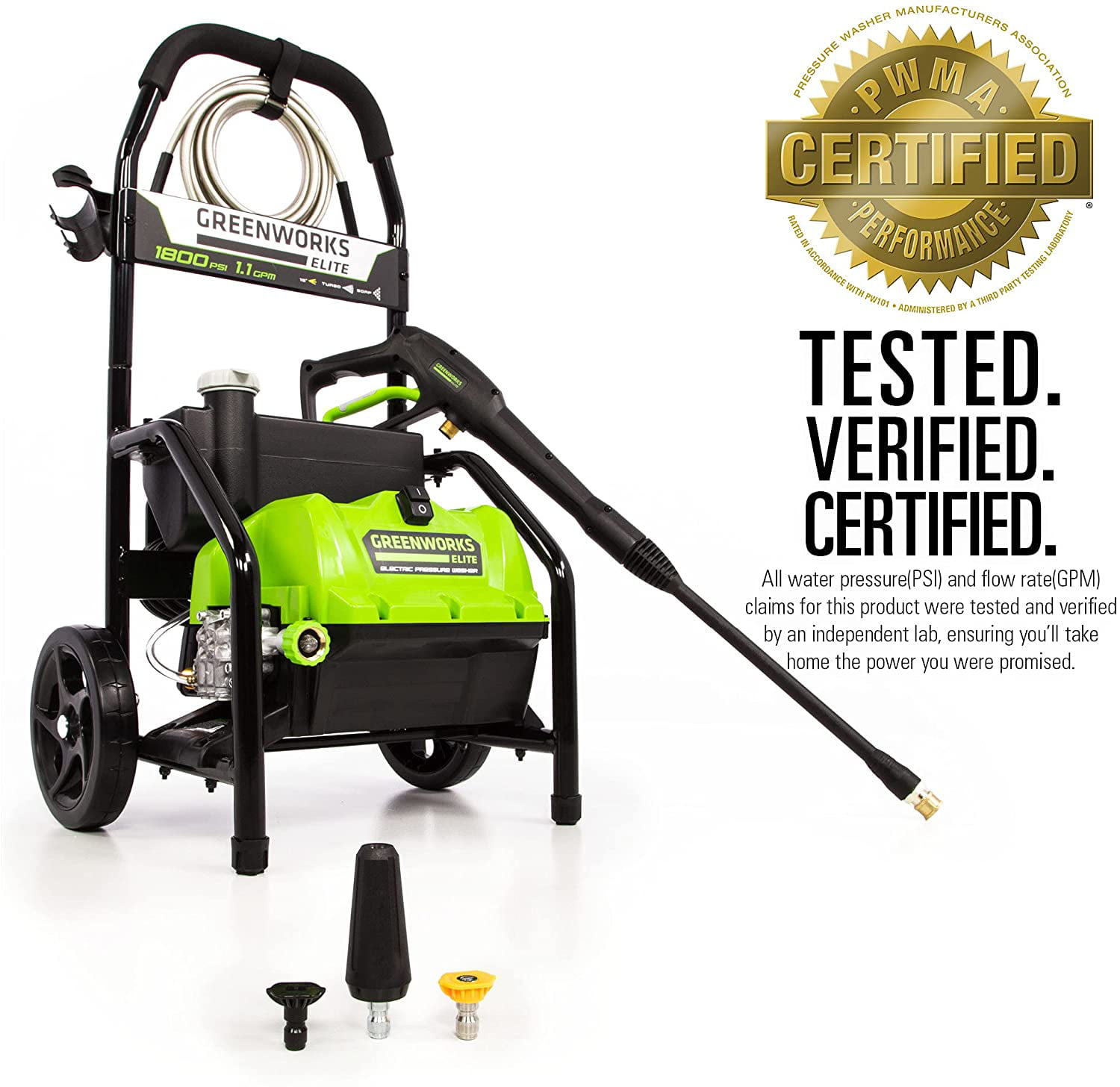 Greenworks 1800-PSI 13 Amp 1.1-GPM Electric Pressure Washer. 5106102