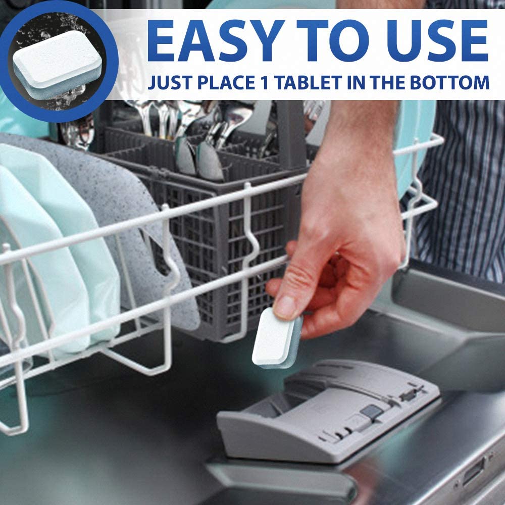 XROM High Efficiency Natural Dishwasher Cleaner 3 in 1 Formula. 6 Tablets Count Box