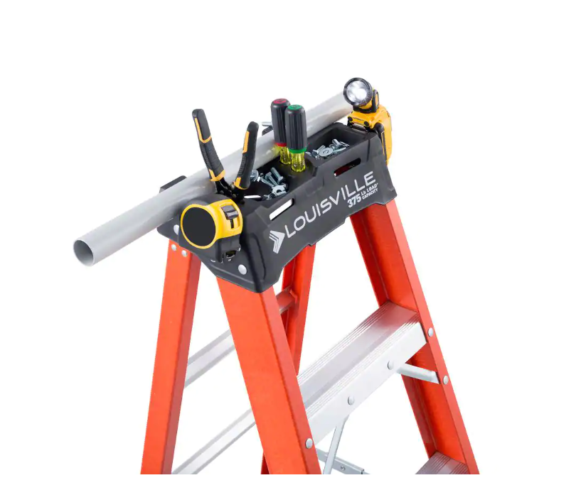 Louisville Ladder FS1412HD 12 ft. Fiberglass Step Ladder with 375 lbs. Load Capacity Type IAA Duty Rating