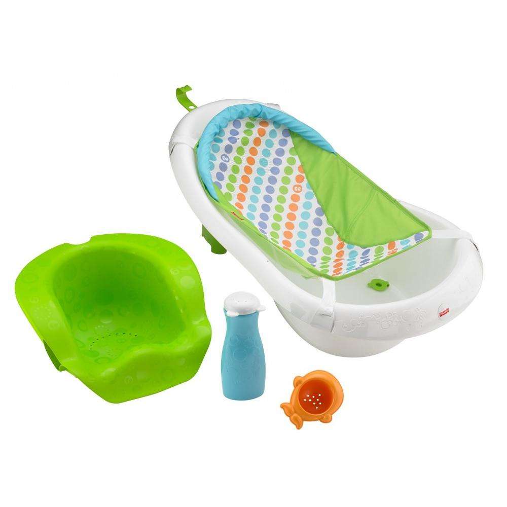 Fisher-Price 4-in-1 Sling Seat Convertible Baby Bath Tub. Green.