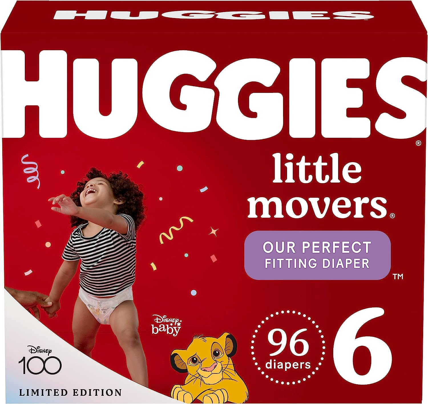Huggies Little Movers Baby Diapers. Size 6 (35+ lbs). 96 Ct