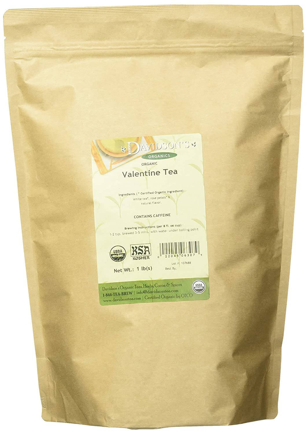 Davidson-s Tea Bulk. Valentine Tea. 16-Ounce Bag