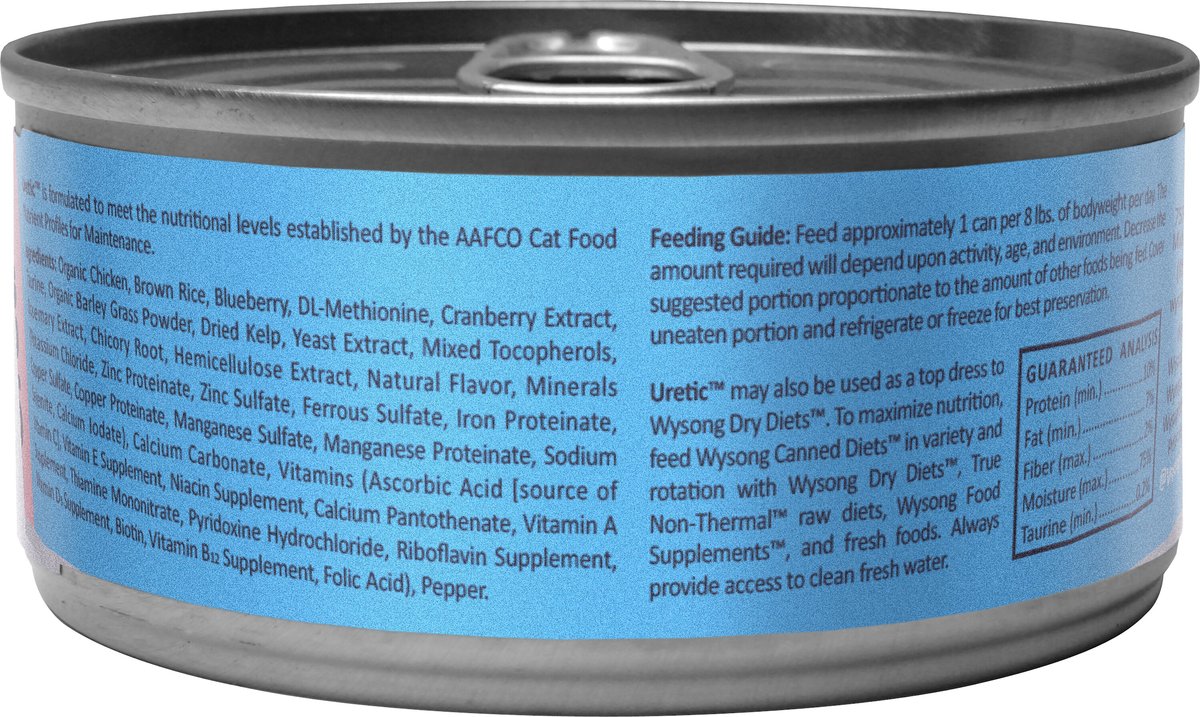 Wysong Uretic with Organic Chicken Canned Cat Food. 5.5-oz. Case of 24