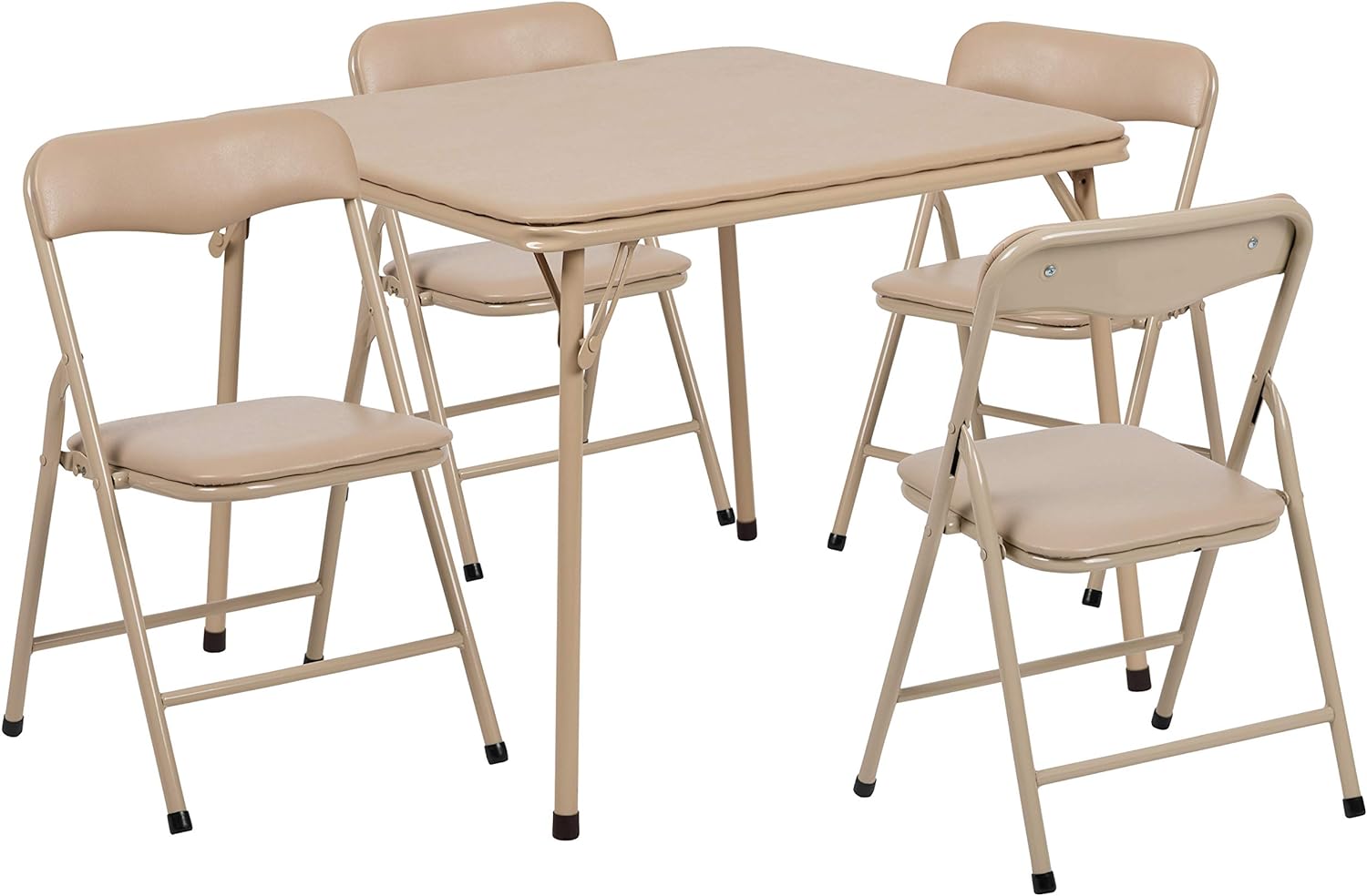 Flash Furniture Mindy Kids Tan 5 Piece Folding Table and Chair Set