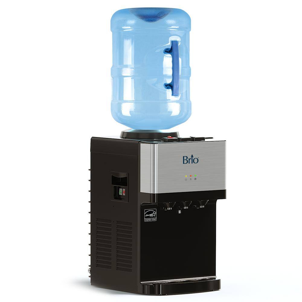 Brio CLCTTL520 Top Loading Countertop Water Cooler Dispenser with Hot. Cold and Room Temperature Water