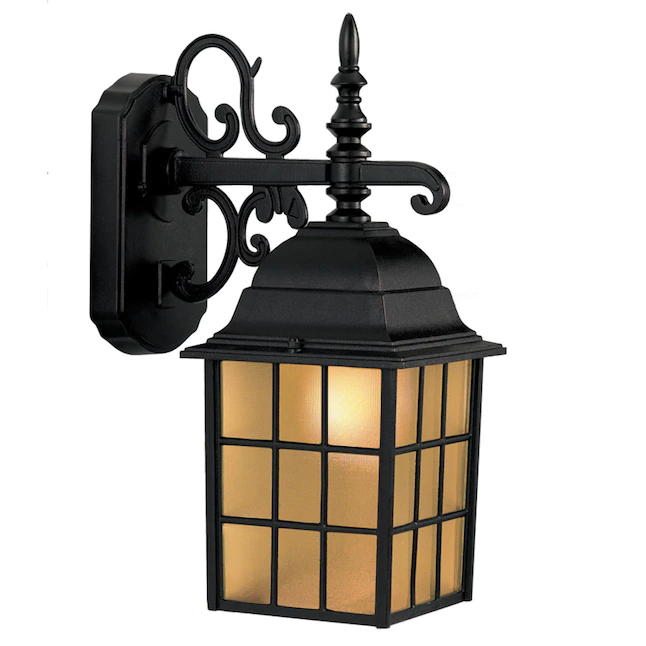 Portfolio  1-Light 14.37-in H Black Outdoor Wall Light