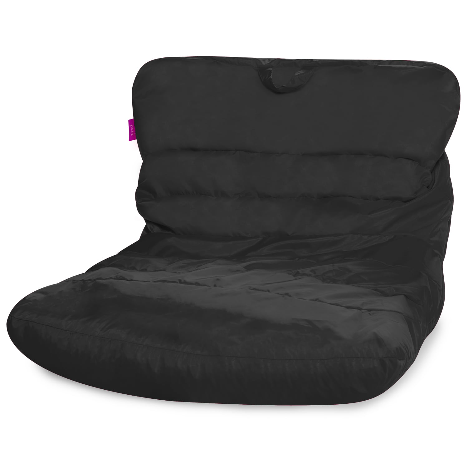 Posh Creations Laguna Lounger Bean Bag Chair. Kids. 3 ft. Black