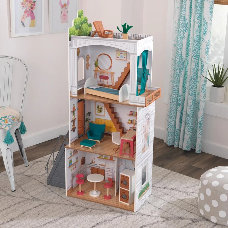 KidKraft Rowan Dollhouse with 13 Accessories Included. Gift for Ages 3+