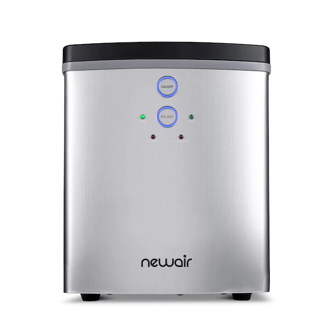 NewAir NIM033SS00 Portable Countertop Ice Maker. Silver | 33 lbs. Of Ice A Day. Ice Cubes Ready In 8 Minutes With 2 Ice Bullet Sizes | Ideal For Home. Office. Bar. RV