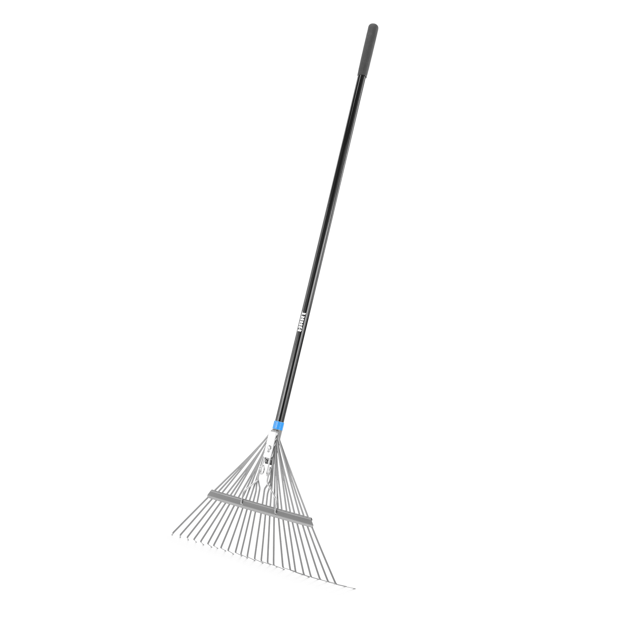 HART 48″ 24 Tine Steel Spring Garden Leaf Rake with Durable Fiber Glass Handle