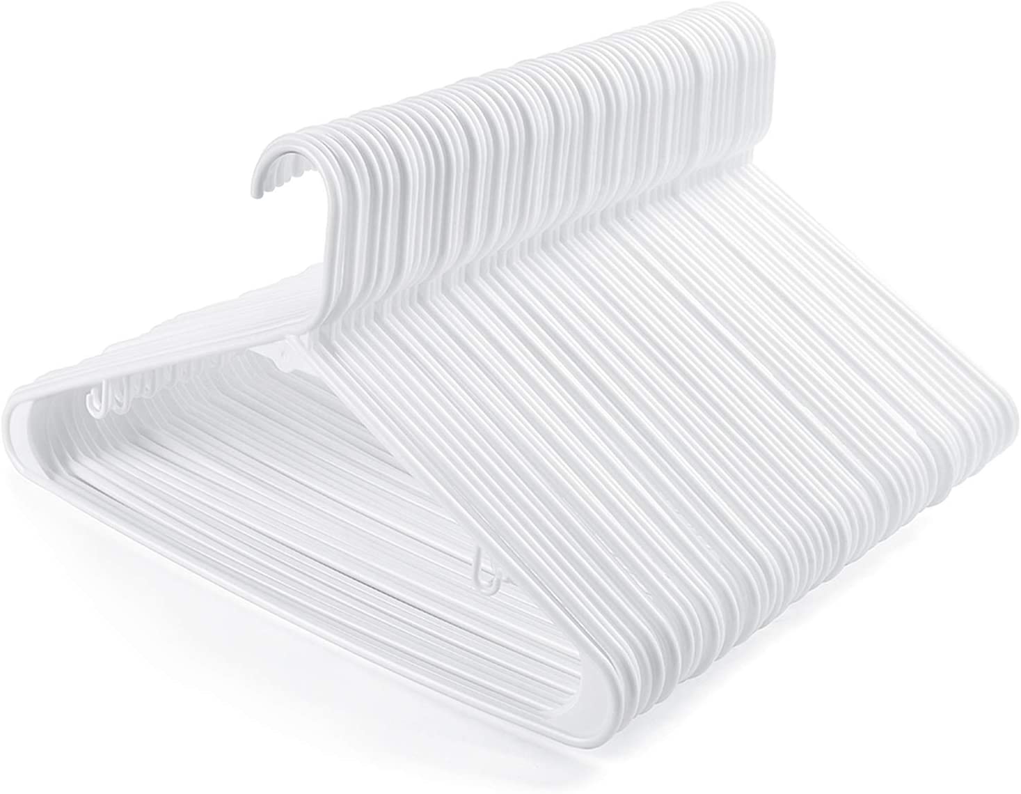 HOUSE DAY Plastic Hangers 60 pack. White