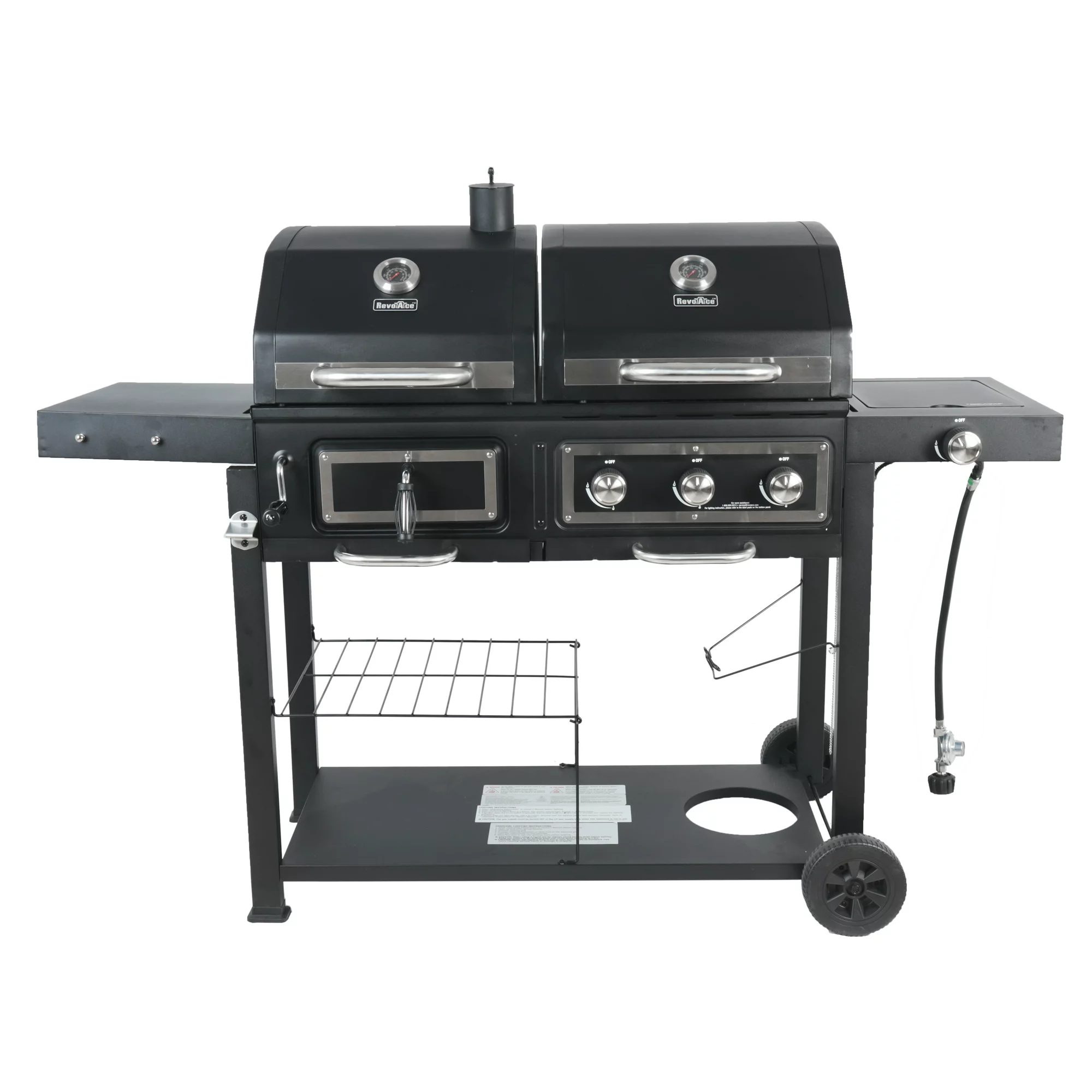 RevoAce Dual Fuel Gas & Charcoal Combo Grill. Black with Stainless