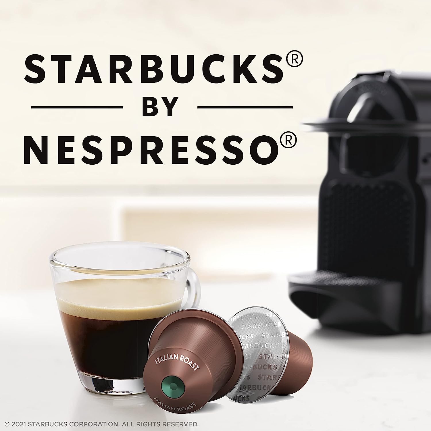 Starbucks by Nespresso Dark Roast Italian Roast Coffee (50-count single serve capsules. compatible with Nespresso Original Line System)