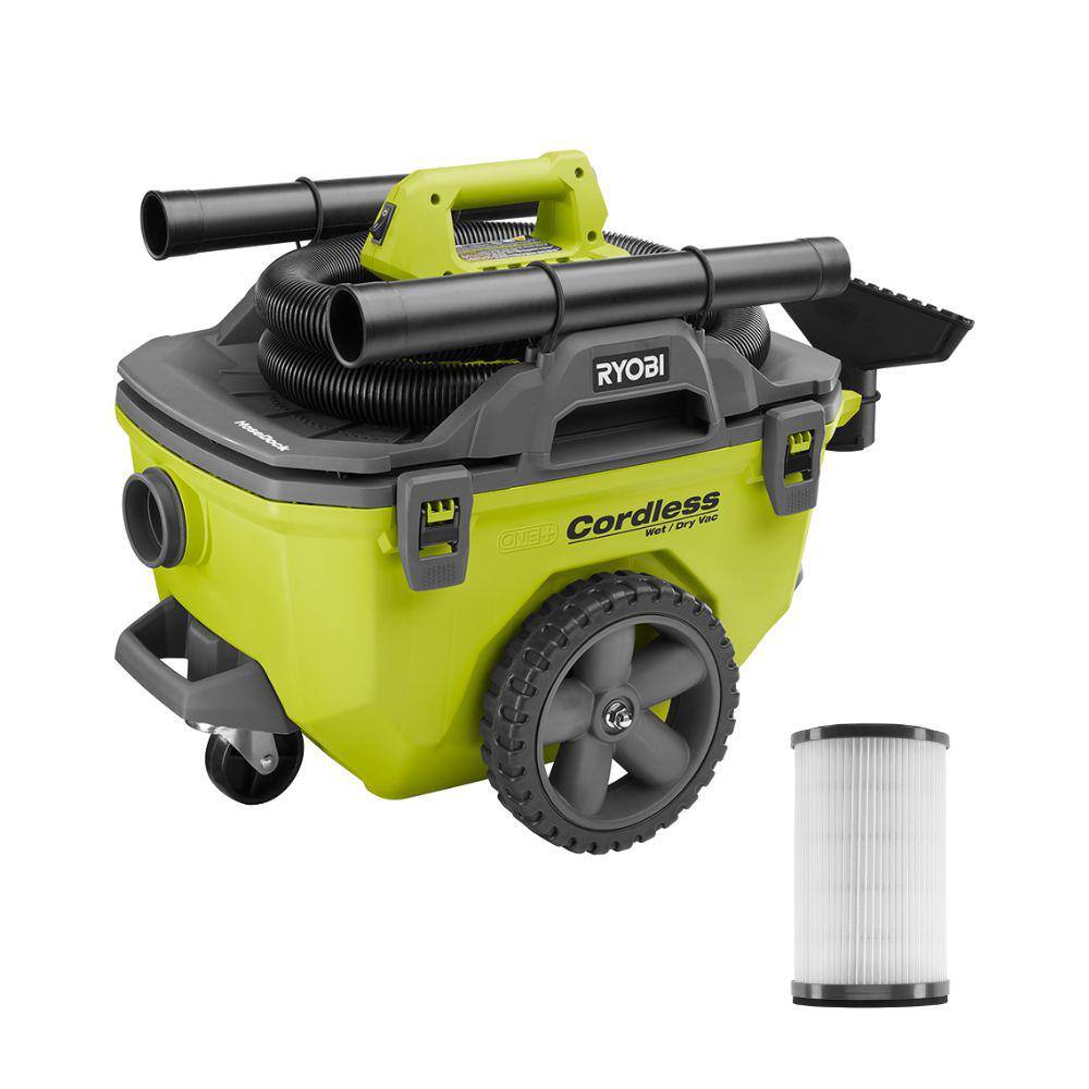RYOBI P770-A32RF01N ONE+ 18V Cordless 6 Gal. Wet/Dry Vacuum (Tool Only) with Replacement Filter
