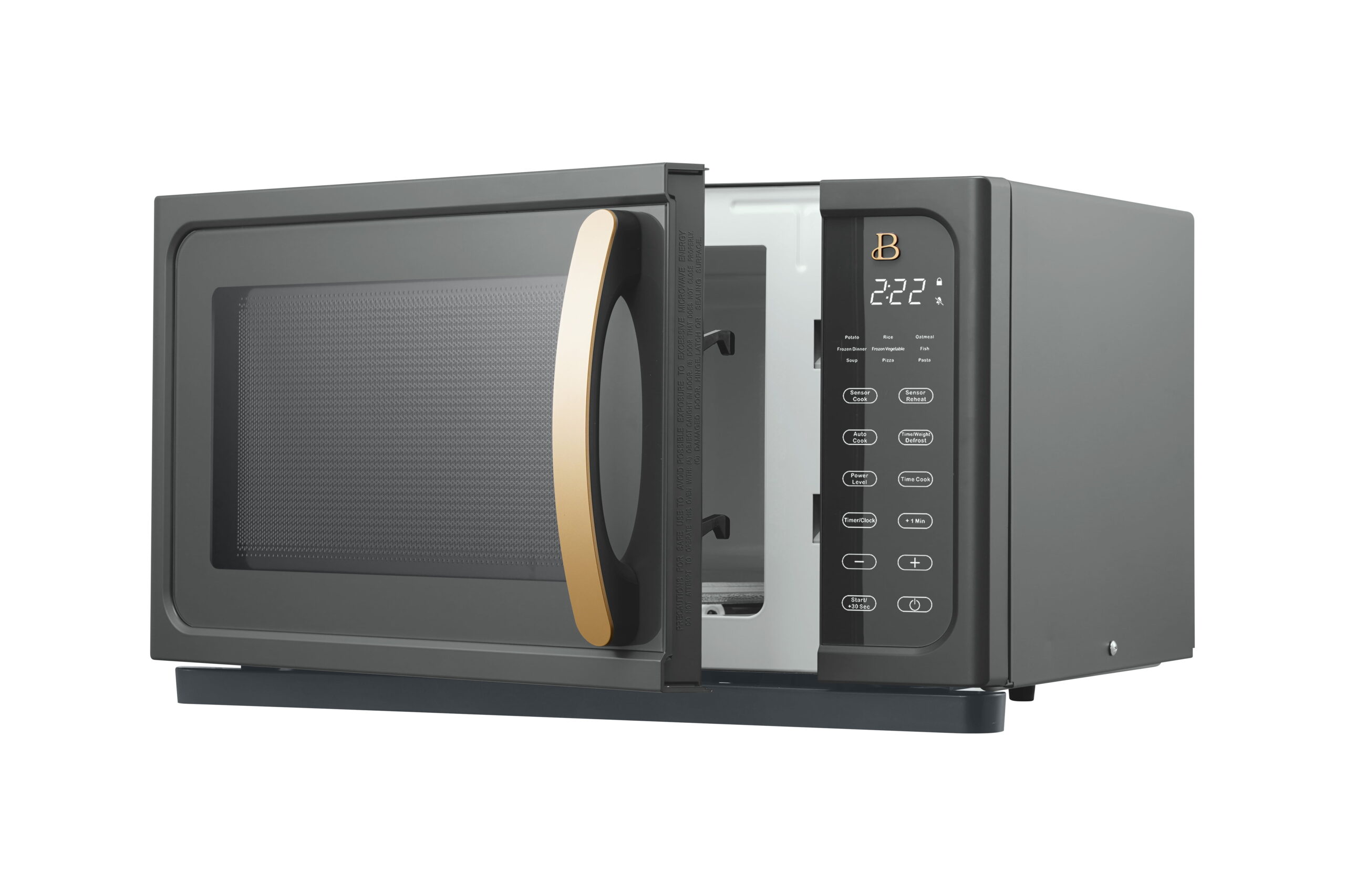 Beautiful 1.1 Cu ft 1000 Watt. Sensor Microwave Oven Oyster Grey by Drew Barrymore