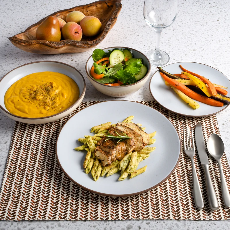 Gibson Elite Contempo Classic Double Bowl Dinnerware Set. Service for 4 (16pcs). Light Blue