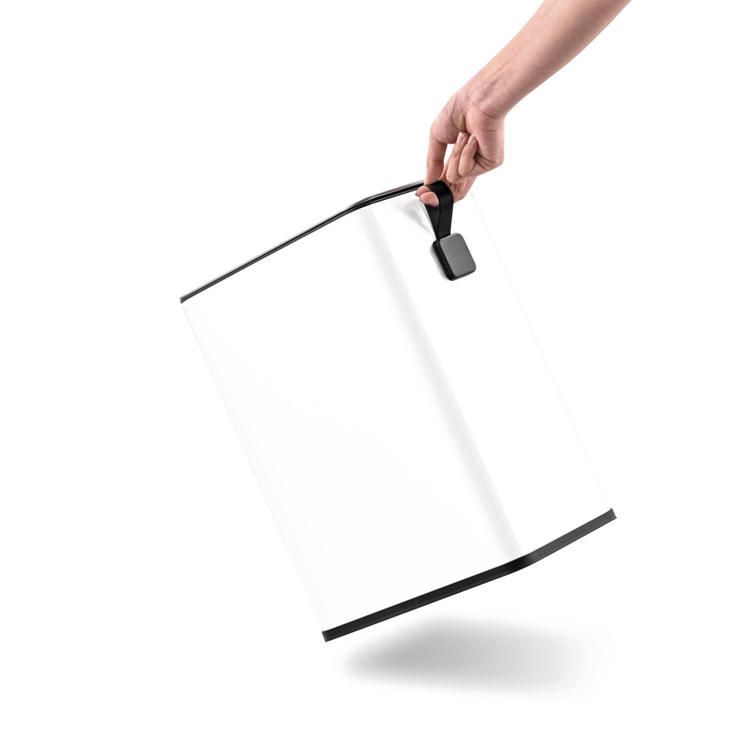 Qualiazero 2.6 Gallon Trash Can. Stainless Steel Step On Bathroom Trash Can. White